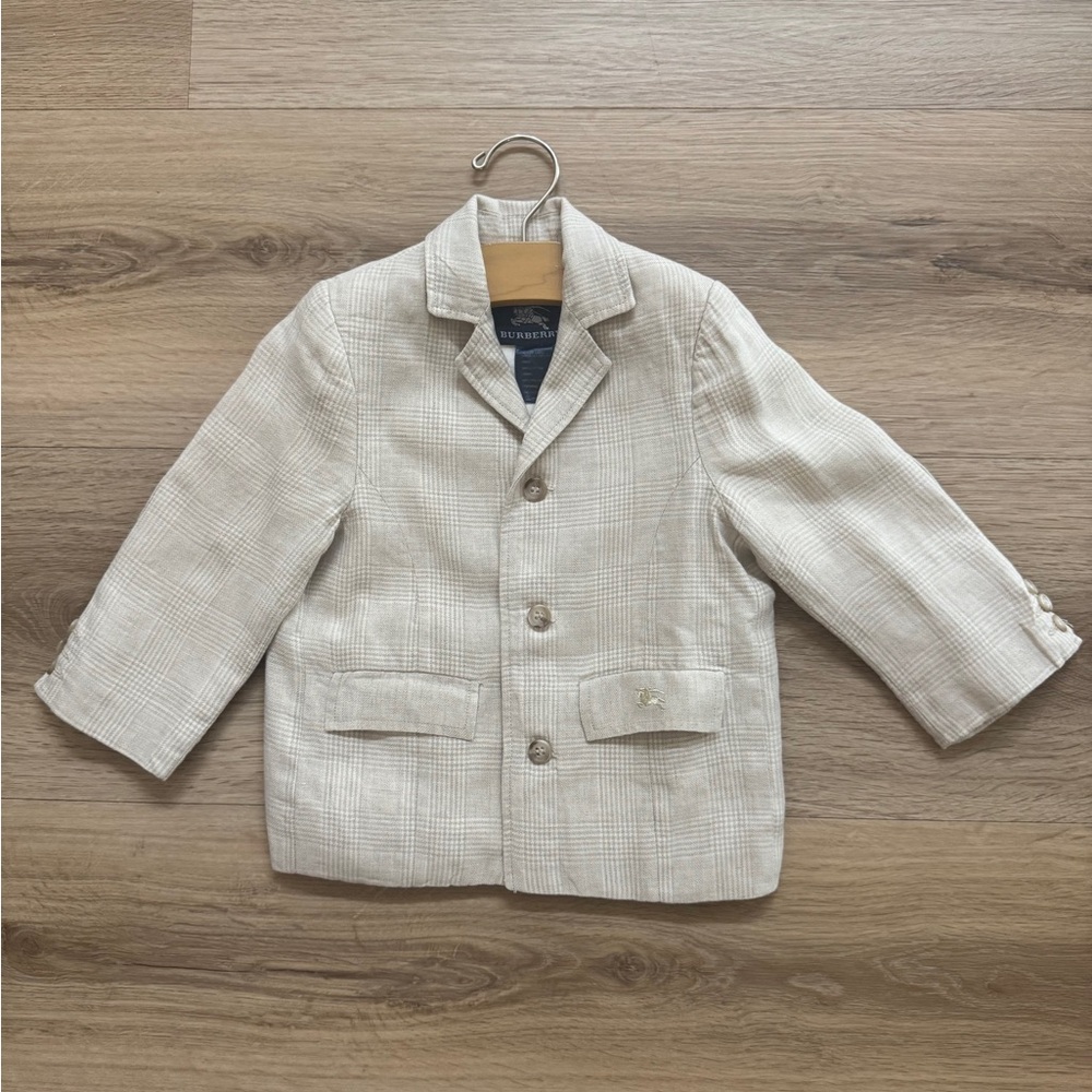 Burberry Beige Plaid Kids' Blazer Jacket